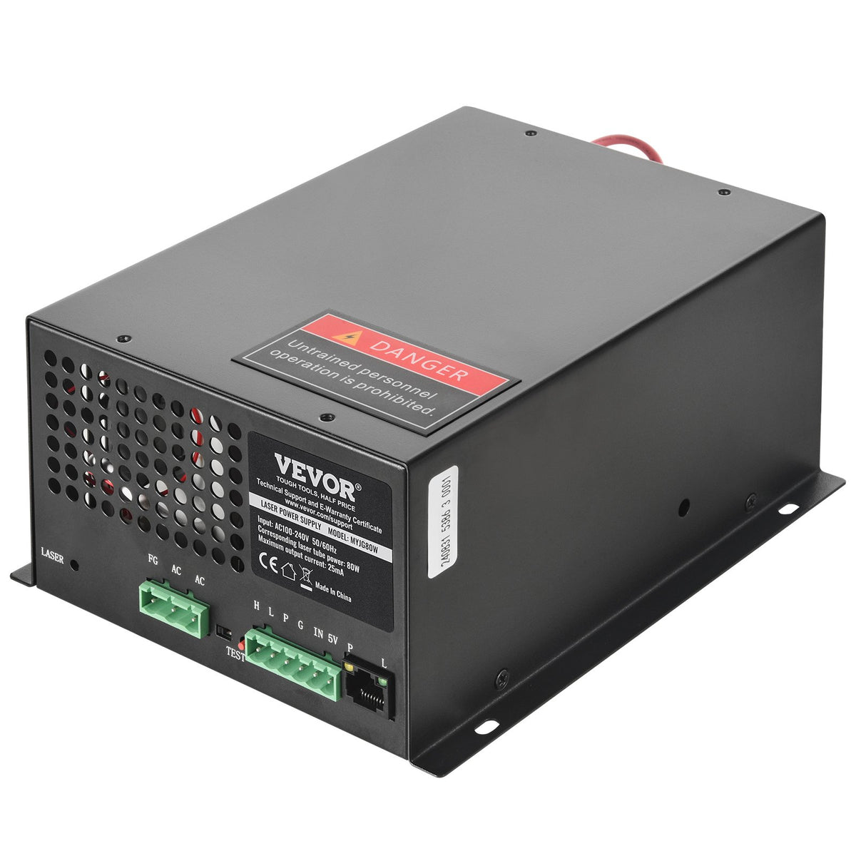 CO2 Laser Power Supply, 80W, Power Supply for 80W Laser Tube, Constant Current Protection, Open Circuit V952-EYHTJGGDY80WQ8UO8V7
