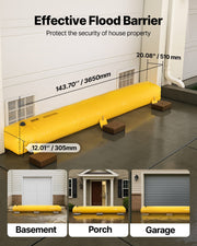 Flood Barrier Hydro Barrier 12' Length x 12" Height for Water Diversion V952-F12FT20IN12IN76FRV0