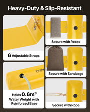 Flood Barrier Hydro Barrier 12' Length x 12" Height for Water Diversion V952-F12FT20IN12IN76FRV0
