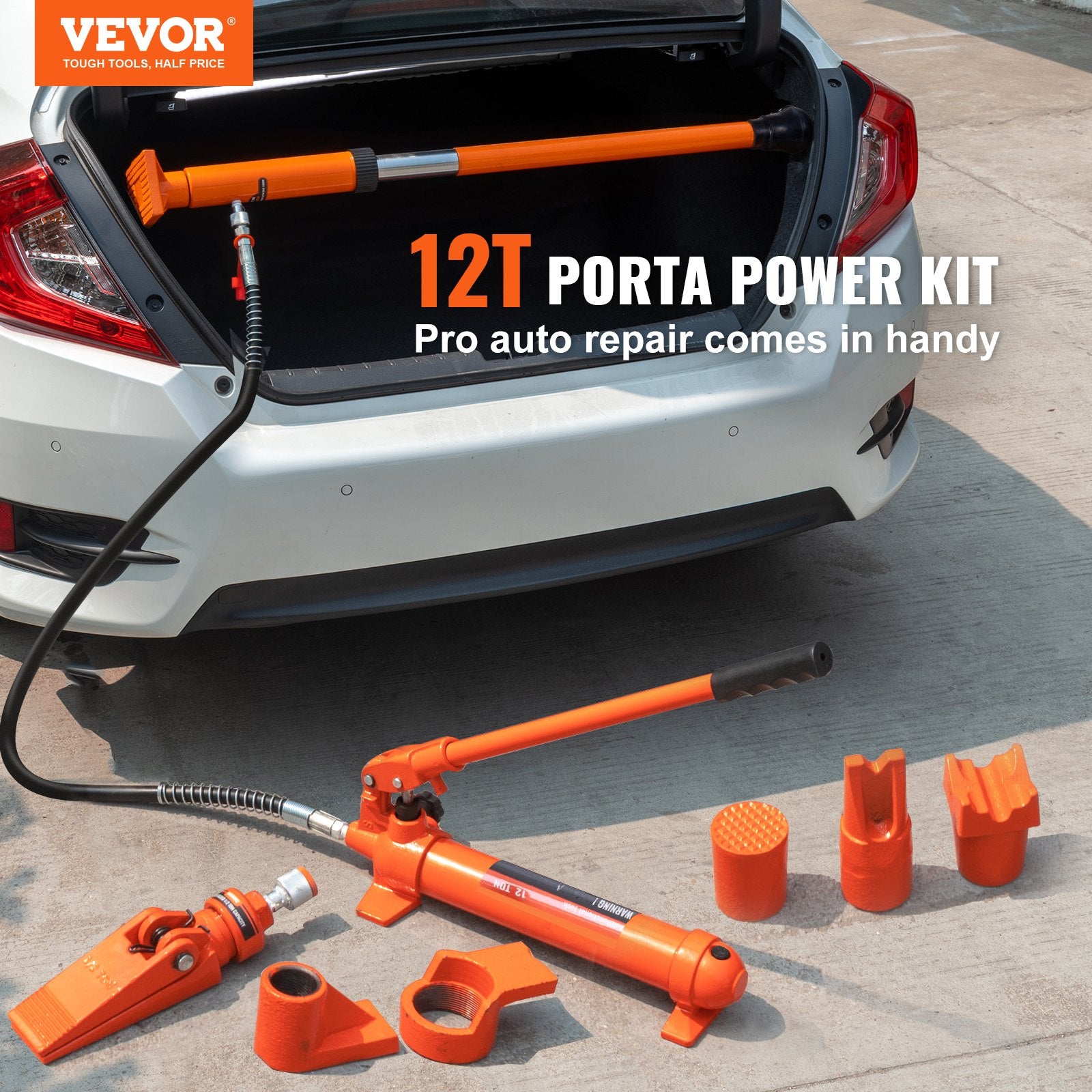 12 Ton Hydraulic Jack Air Pump Lift Ram Body Frame Porta Power Repair Kits V952-F12TPAPUNBR70Y6LPV0