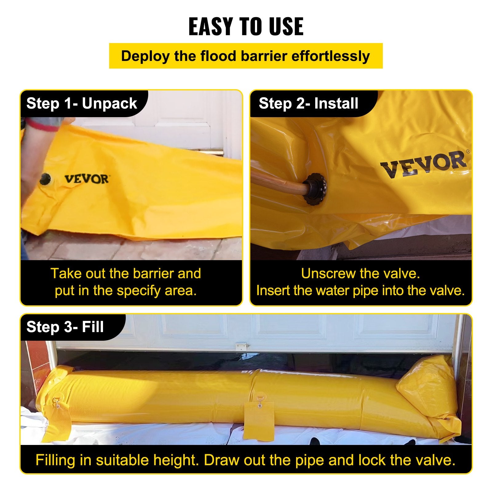 Flood Barrier Hydro Barrier 24' Length x 12 V952-F24FT20IN12IN1OCOV0