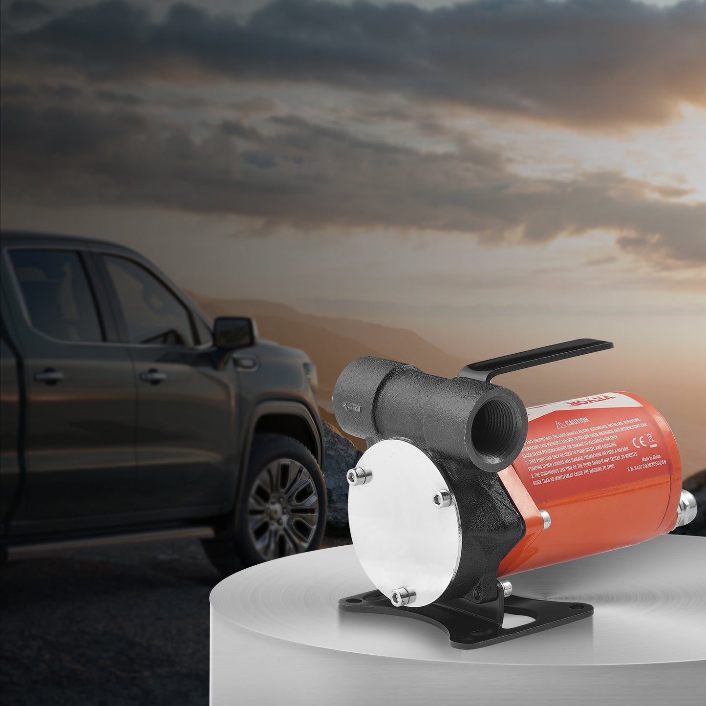 Fuel Transfer Pump 12V 8 GPM 1/6 HP Diesel Pump with Auto Fuel Nozzle V952-FBBMG8GPM16H7QUUSV9
