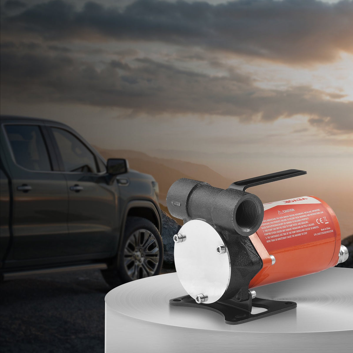 Fuel Transfer Pump 12V 8 GPM 1/6 HP Diesel Pump with Auto Fuel Nozzle V952-FBBMG8GPM16H7QUUSV9