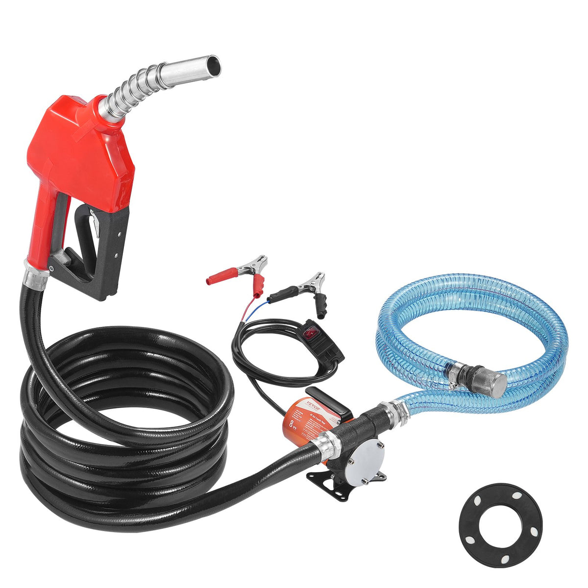 Fuel Transfer Pump 12V 8 GPM 1/6 HP Diesel Pump with Auto Fuel Nozzle V952-FBBMG8GPM16H7QUUSV9