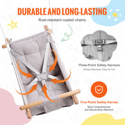 Canvas Hammock Swing, 3 Modes Baby Swing Indoor and Outdoor with 5-Point Harness, and Tree Straps, 150lbs V952-FBDCQQZYFBZYMBCRWV0