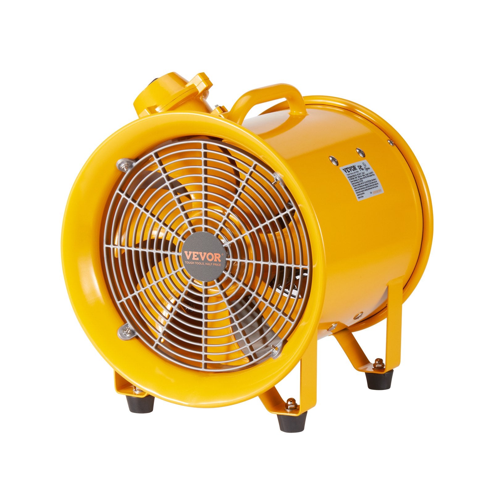 Portable Ventilator, 304.8mm/12inch Heavy Duty Cylinder Fan, 550W Strong Shop Exhaust Fan 2500CFM, 3m Power V952-FBGSZ550W12INQAWHV3