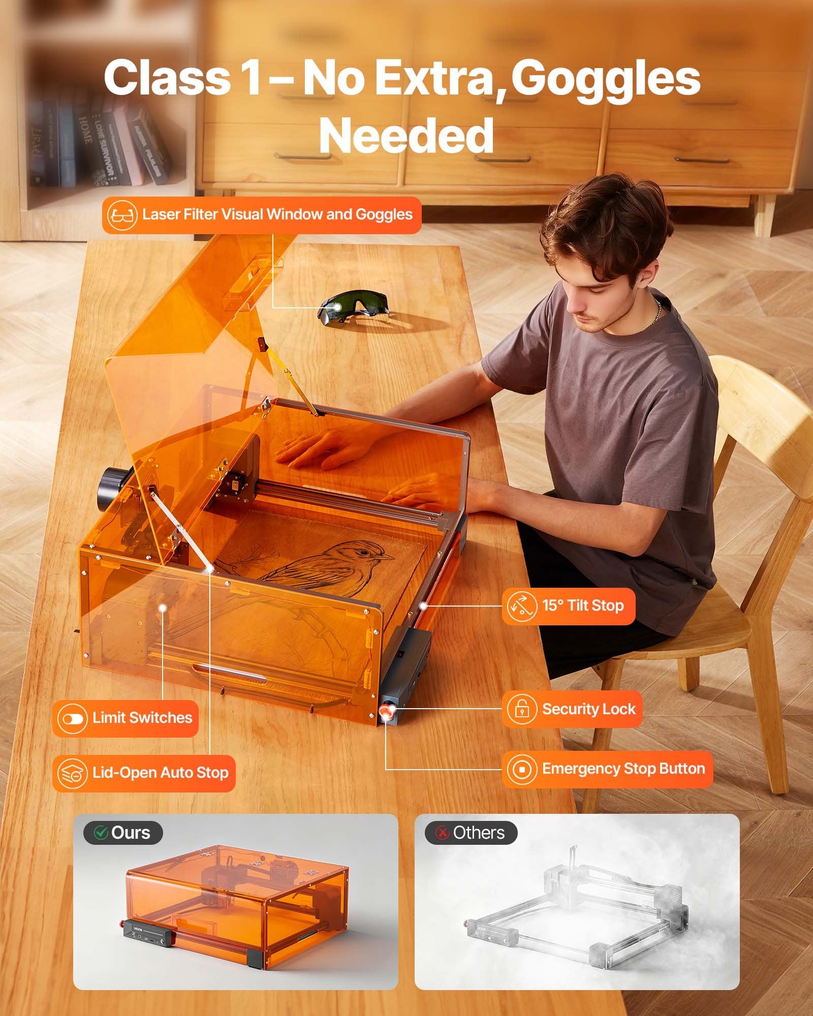 Laser Engraver, 10W, Laser Engraving and Cutting Machine with Enclosure, Laser Cutter Engraver Machine, 300 x V952-FBSJGDKJ10W3Y5W9M001V3