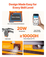 Laser Engraver, 20W, Laser Engraving and Cutting Machine with Enclosure, Laser Cutter Engraver Machine, 7000 V952-FBSJGDKJ20W3FUFFH001V3