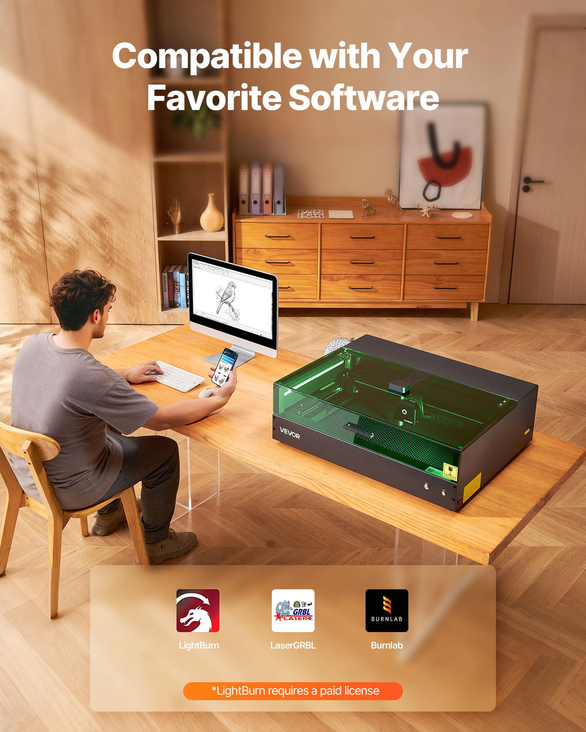 Laser Engraver, 20W, Laser Engraving and Cutting Machine with Enclosure Camera, Laser Cutter, 36000 mm/min, V952-FBSJGDKJ20W52ONY0001V3