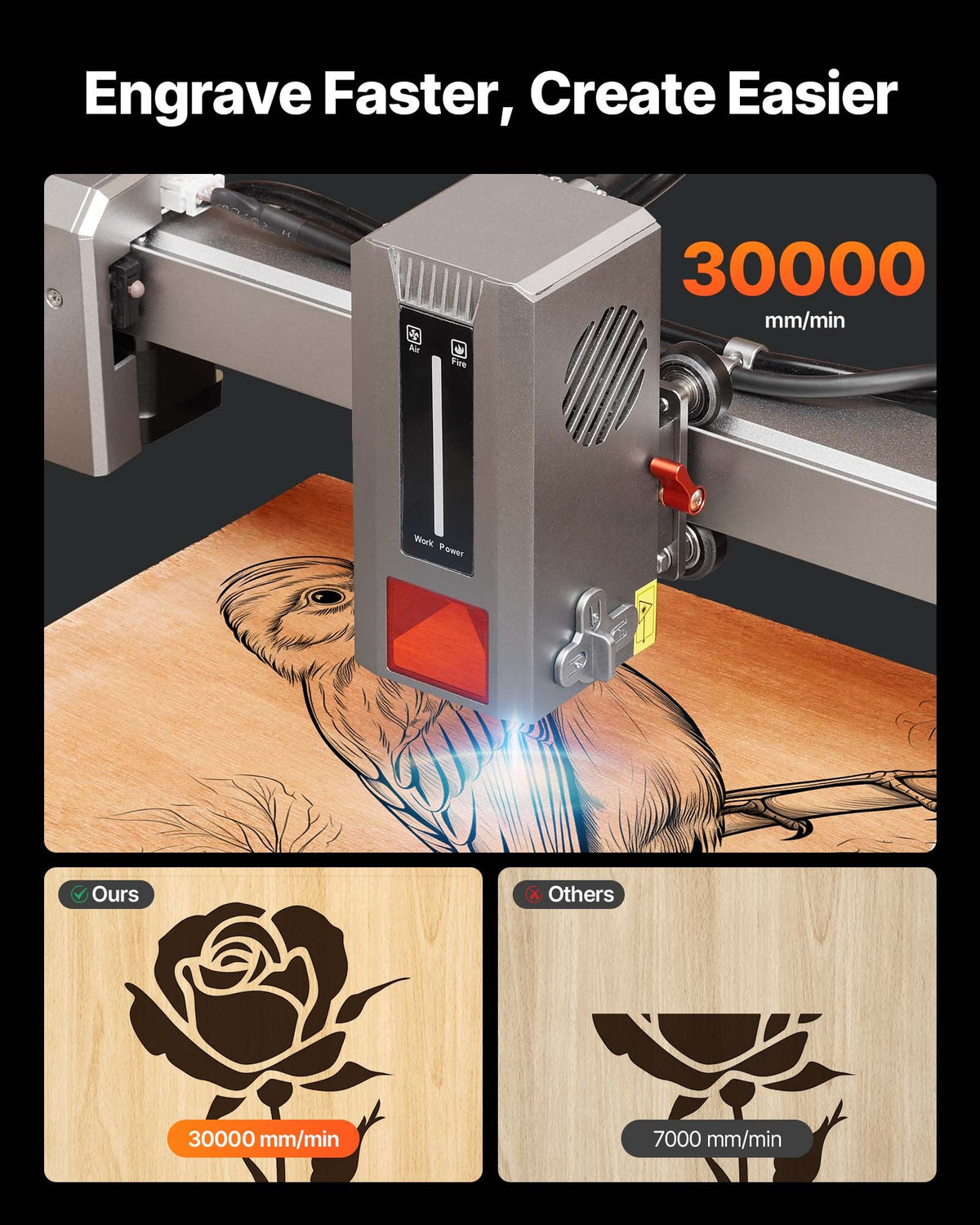 Laser Engraver, 20W, Laser Engraving and Cutting Machine with Enclosure Camera, Laser Cutter, 400 x 400 mm V952-FBSJGDKJ4040EZLRF001V3