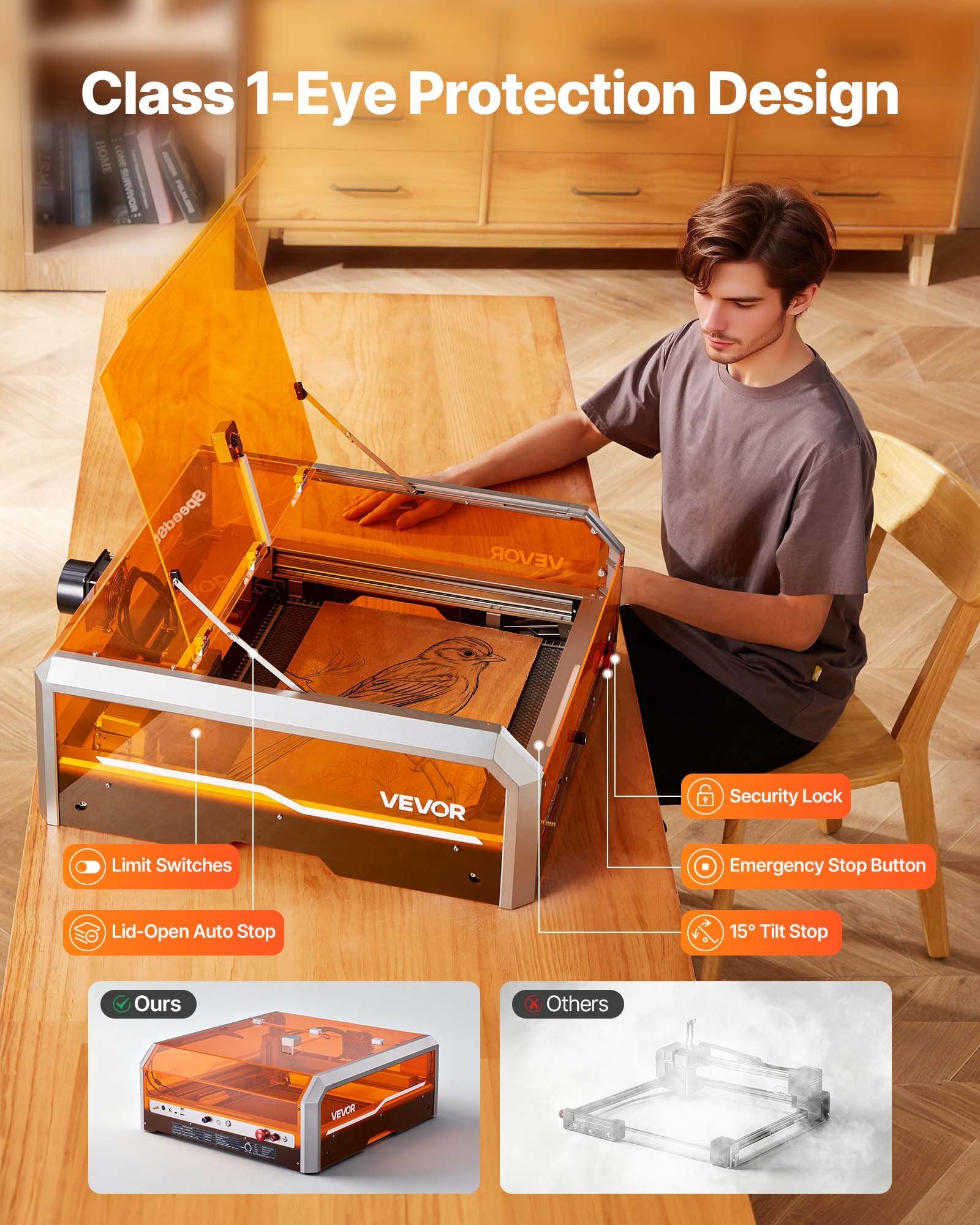 Laser Engraver, 20W, Laser Engraving and Cutting Machine with Enclosure Camera, Laser Cutter, 400 x 400 mm V952-FBSJGDKJ4040EZLRF001V3