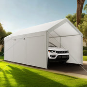 Carport Car Canopy 12x20FT Heavy Duty Car Shelter with Sidewalls Grey V952-FBSJSQCCKBS8JY3PV001V0