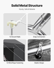 Carport Car Canopy 10x20FT Heavy Duty Car Shelter with Sidewalls White V952-FBSJSQCCKHS886LB9001V0
