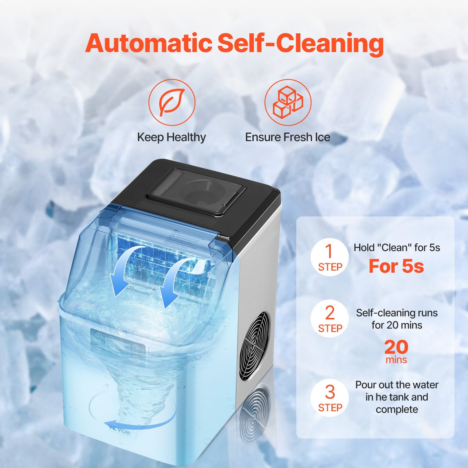 Portable Countertop Ice Maker 45Lbs/24H Self-Cleaning with Scoop Basket V952-FBTMSZBJBXG4WO4T1V3