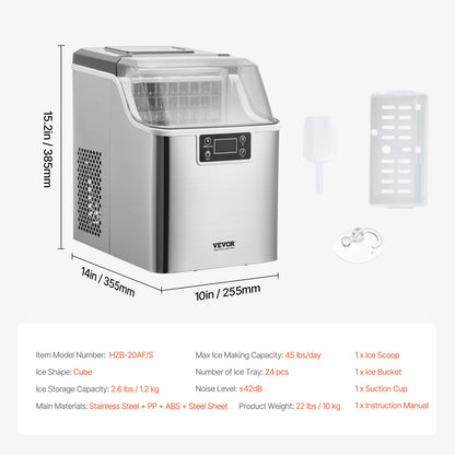 Portable Countertop Ice Maker 45Lbs/24H Self-Cleaning with Scoop Basket V952-FBTMSZBJBXG4WO4T1V3
