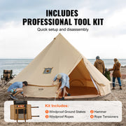 Canvas Bell Tent 3m/9.8ft 4-Season Canvas Tent for Camping with Stove Jack V952-FBZXZP3MMGBZ2X4C2V0