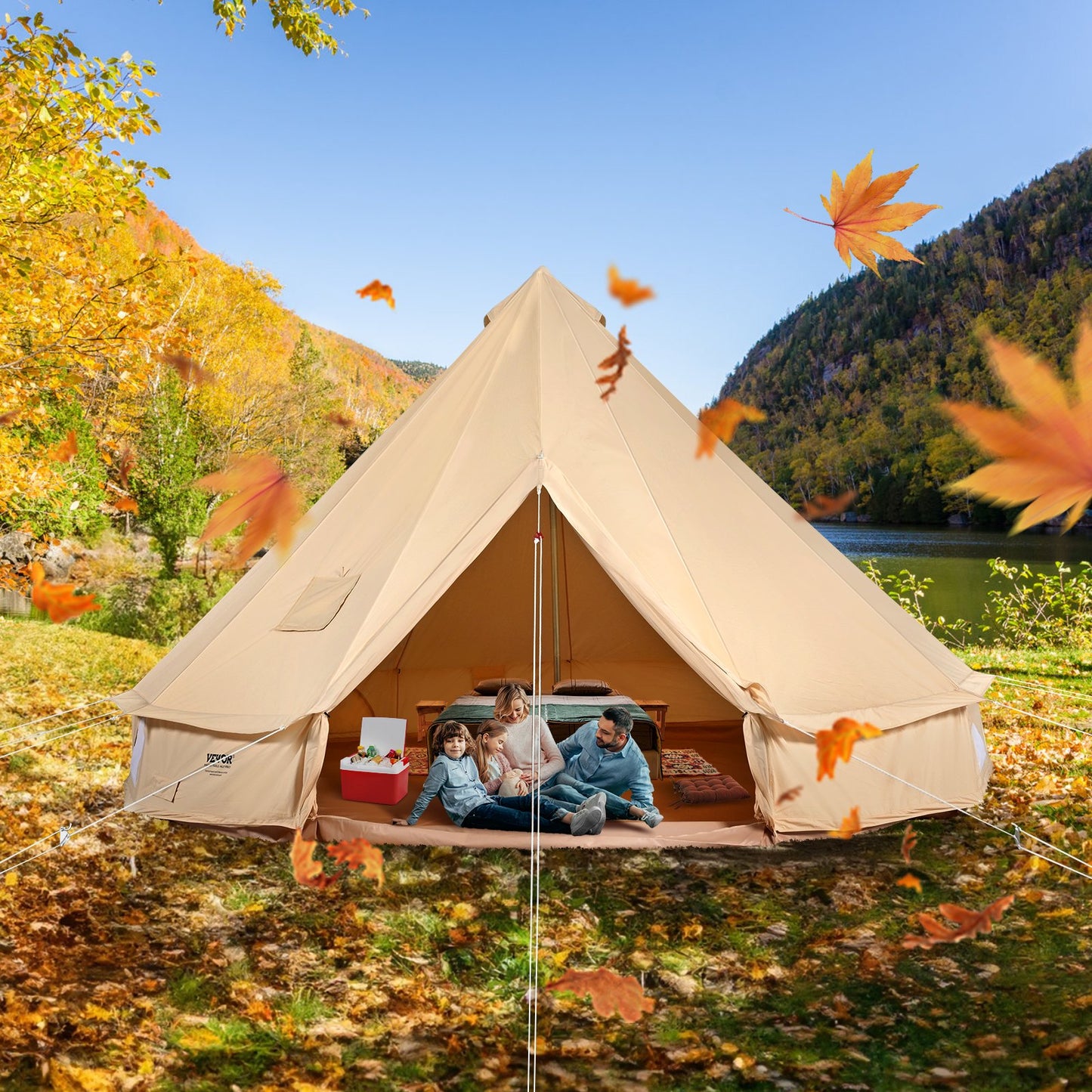 Canvas Bell Tent 3m/9.8ft 4-Season Canvas Tent for Camping with Stove Jack V952-FBZXZP3MMGBZ2X4C2V0