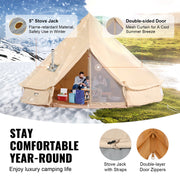 Canvas Bell Tent 4m/13.12ft 4-Season Camping Yurt Tent with Stove Jack V952-FBZXZP4MMGBZBDUIUV0