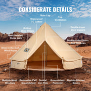 Canvas Bell Tent 4m/13.12ft 4-Season Camping Yurt Tent with Stove Jack V952-FBZXZP4MMGBZBDUIUV0