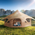 Canvas Tent 4 Seasons 5 m/16.4 ft Bell Tent for Camping with Stove Jack V952-FBZXZP5MMXTZ97PYKV0