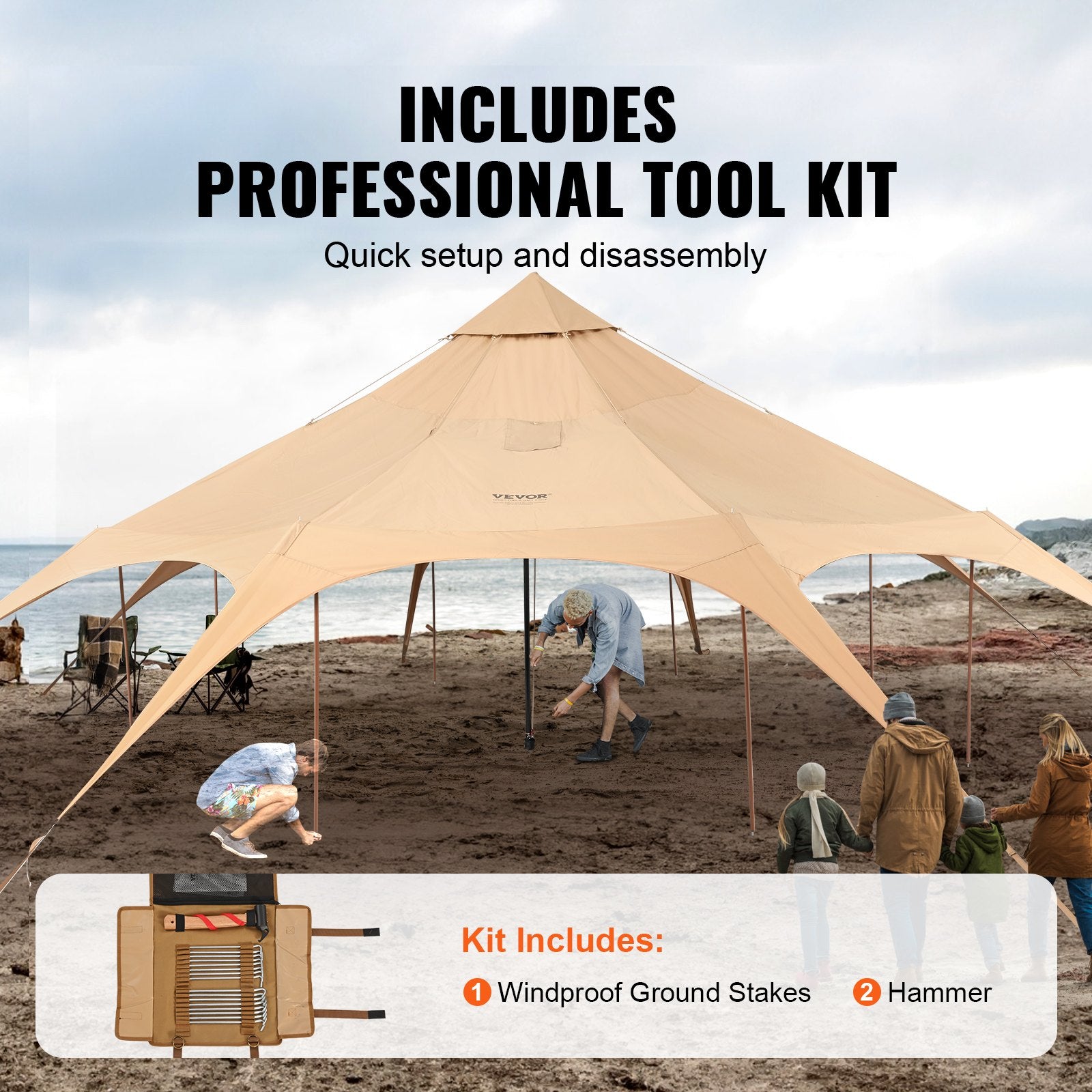 Canvas Tent 4 Seasons 5 m/16.4 ft Bell Tent for Camping with Stove Jack V952-FBZXZP5MMXTZ97PYKV0