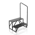 RV Steps, 2-Step RV Stairs, 199.58KGS Load Capacity, Thickened Carbon Steel, With Handrail, Non-Slip Steps V952-FCBTGDKGDKHJ7940CV0