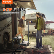 RV Steps, 2-Step RV Stairs, 199.58KGS Load Capacity, Thickened Carbon Steel, With Handrail, Non-Slip Steps V952-FCBTGDKGDKHJ7940CV0