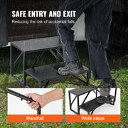 RV Steps, 2-Step RV Stairs, 199.58KGS Load Capacity, Thickened Carbon Steel, With Handrail, Non-Slip Steps V952-FCBTGDKGDKHJ7940CV0