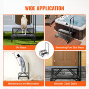 RV Steps, 2-Step RV Stairs, 199.58KGS Load Capacity, Thickened Carbon Steel, With Handrail, Non-Slip Steps V952-FCBTGDKGDKHJ7940CV0