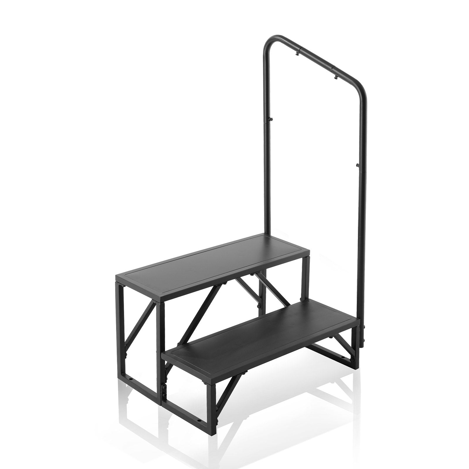 RV Steps, 2-Step RV Stairs, 199.58KGS Load Capacity, Thickened Carbon Steel, With Handrail, Non-Slip Steps V952-FCBTGDKGDKHJ7940CV0