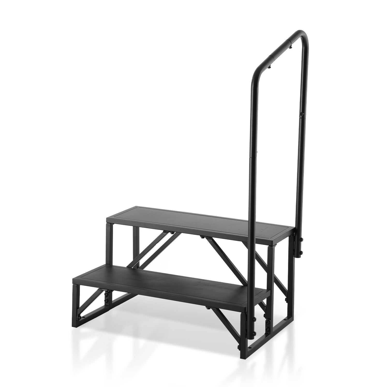 RV Steps, 2-Step RV Stairs, 199.58KGS Load Capacity, Thickened Carbon Steel, With Handrail, Non-Slip Steps V952-FCBTGDKGDKHJ7940CV0