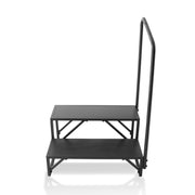 RV Steps, 2-Step RV Stairs, 199.58KGS Load Capacity, Thickened Carbon Steel, With Handrail, Non-Slip Steps V952-FCBTGDKGDKHJ7940CV0
