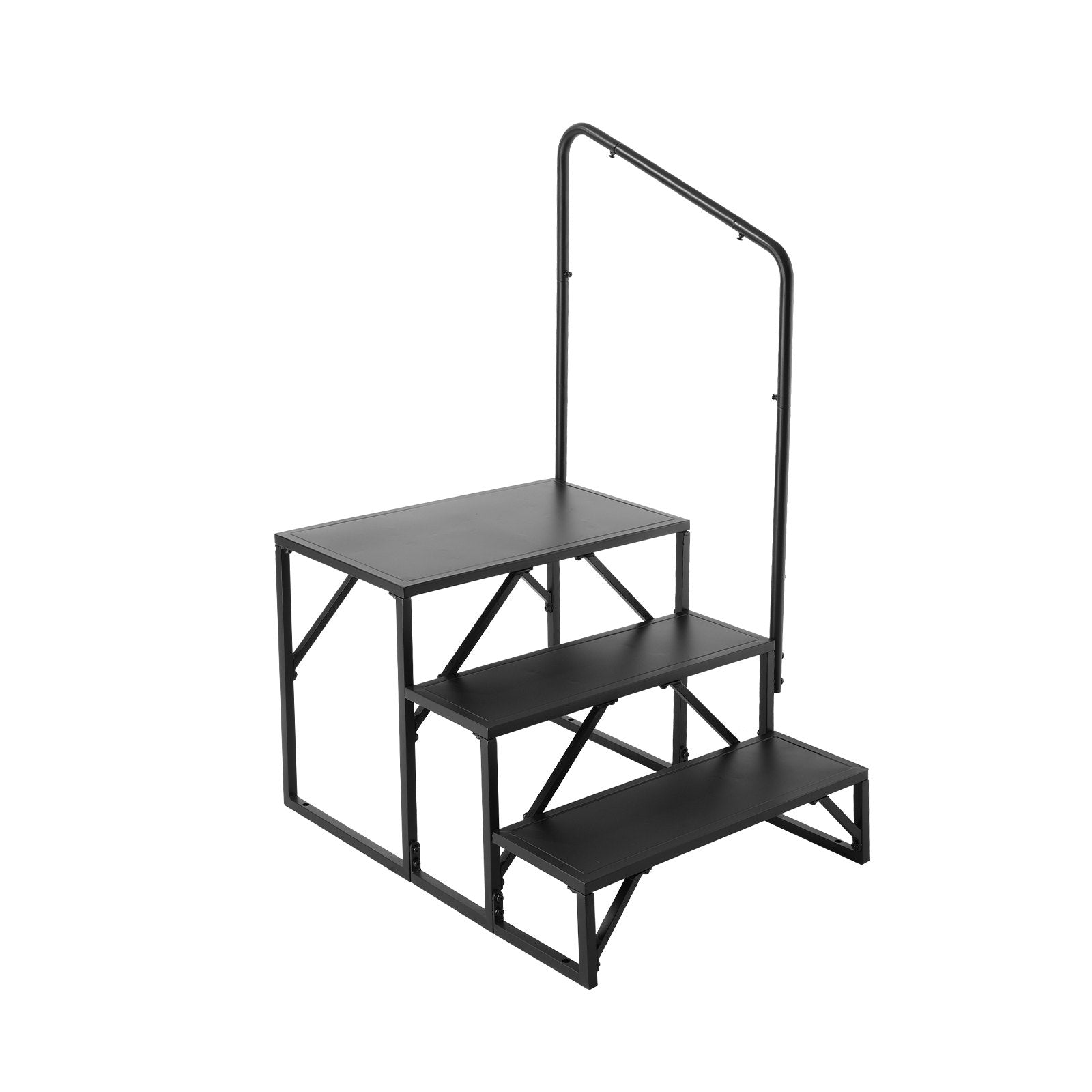 RV Steps, 3-Step RV Stairs, 199.58KGS Load Capacity, Thickened Carbon Steel, With Handrail, Non-Slip Steps V952-FCBTGDKHJG3JJF4MLV0