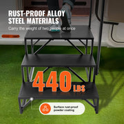 RV Steps, 3-Step RV Stairs, 199.58KGS Load Capacity, Thickened Carbon Steel, With Handrail, Non-Slip Steps V952-FCBTGDKHJG3JJF4MLV0
