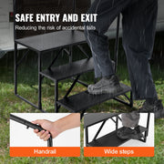 RV Steps, 3-Step RV Stairs, 199.58KGS Load Capacity, Thickened Carbon Steel, With Handrail, Non-Slip Steps V952-FCBTGDKHJG3JJF4MLV0