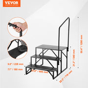 RV Steps, 3-Step RV Stairs, 199.58KGS Load Capacity, Thickened Carbon Steel, With Handrail, Non-Slip Steps V952-FCBTGDKHJG3JJF4MLV0