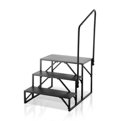 RV Steps, 3-Step RV Stairs, 199.58KGS Load Capacity, Thickened Carbon Steel, With Handrail, Non-Slip Steps V952-FCBTGDKHJG3JJF4MLV0