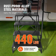 RV Steps, 4-Step RV Stairs, 199.58KGS Load Capacity, Thickened Carbon Steel, With Handrail, Non-Slip Steps V952-FCBTGDKHJG4JE8I22V0