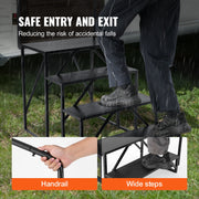 RV Steps, 4-Step RV Stairs, 199.58KGS Load Capacity, Thickened Carbon Steel, With Handrail, Non-Slip Steps V952-FCBTGDKHJG4JE8I22V0