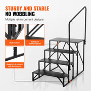 RV Steps, 4-Step RV Stairs, 199.58KGS Load Capacity, Thickened Carbon Steel, With Handrail, Non-Slip Steps V952-FCBTGDKHJG4JE8I22V0