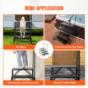 RV Steps, 4-Step RV Stairs, 199.58KGS Load Capacity, Thickened Carbon Steel, With Handrail, Non-Slip Steps V952-FCBTGDKHJG4JE8I22V0