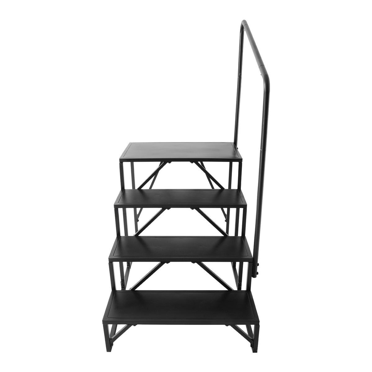 RV Steps, 4-Step RV Stairs, 199.58KGS Load Capacity, Thickened Carbon Steel, With Handrail, Non-Slip Steps V952-FCBTGDKHJG4JE8I22V0