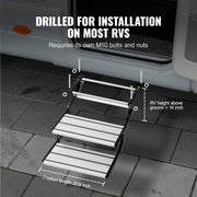 RV Steps, 2-Step, Manual Retractable RV Stairs, Foldable, 440 LBS Load Capacity, Aluminum Alloy Steps, V952-FCBTZDKZDKSDNVHFTV0