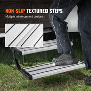 RV Steps, 2-Step, Manual Retractable RV Stairs, Foldable, 440 LBS Load Capacity, Aluminum Alloy Steps, V952-FCBTZDKZDKSDNVHFTV0