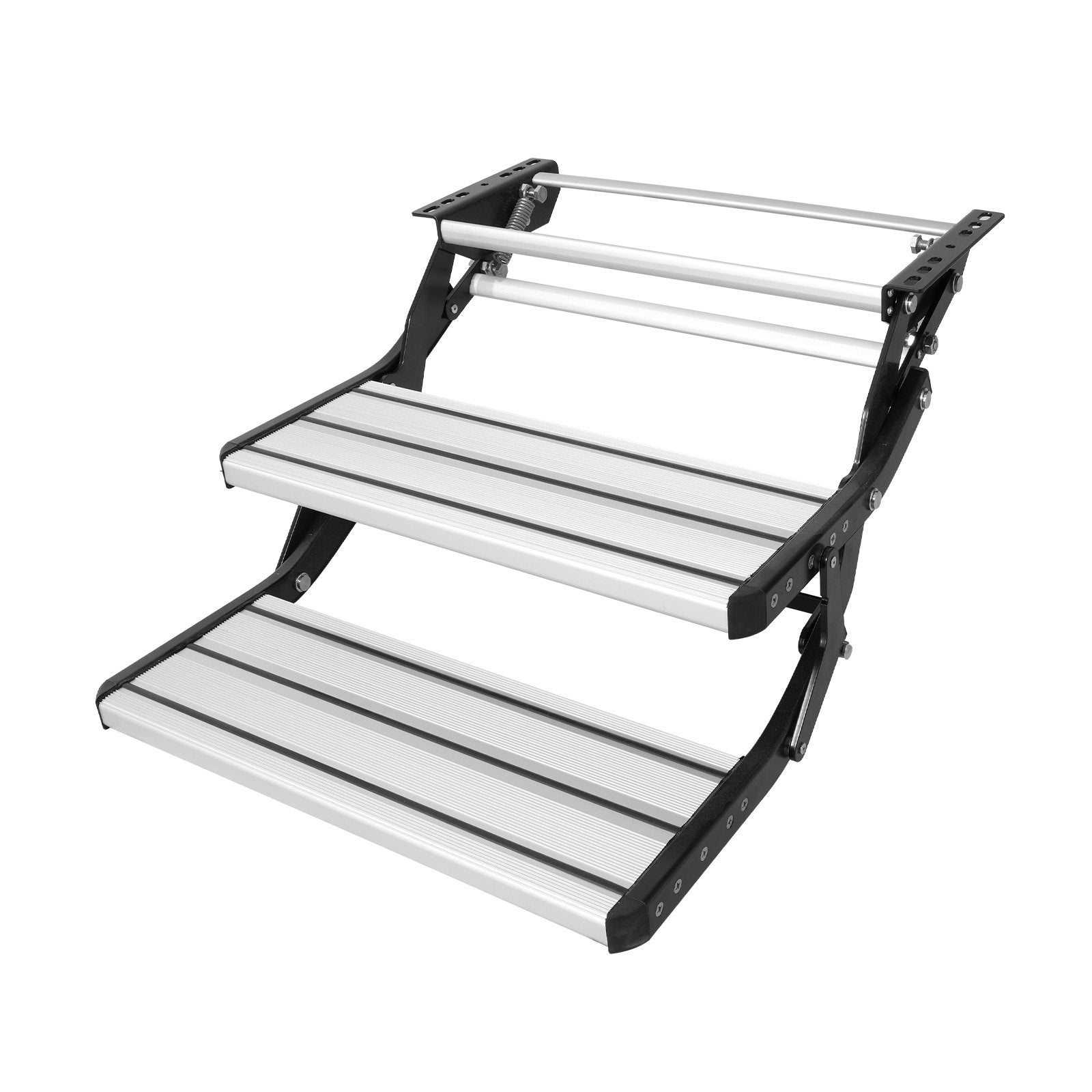 RV Steps, 2-Step, Manual Retractable RV Stairs, Foldable, 440 LBS Load Capacity, Aluminum Alloy Steps, V952-FCBTZDKZDKSDNVHFTV0