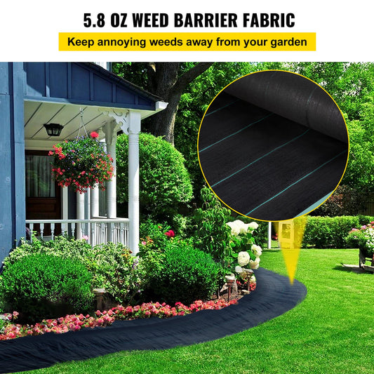 Weed Barrier, 5.8oz Landscape Fabric, 4ft x 300ft Cover Mat Heavy Duty Woven Grass Control Geotextile for V952-FCBY43005.8OZWK6GV0