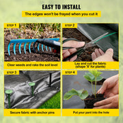 Weed Barrier, 5.8oz Landscape Fabric, 4ft x 300ft Cover Mat Heavy Duty Woven Grass Control Geotextile for V952-FCBY43005.8OZWK6GV0