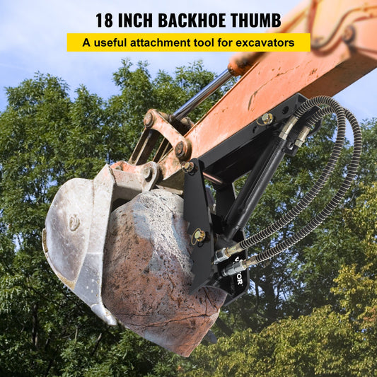 Hydraulic Backhoe Thumb, 45.7cm 1.27cm Thickness Heavy Duty Excavator Thumb, Black Steel Weld On Thumb V952-FCMZ18INDYYYG12MMV0
