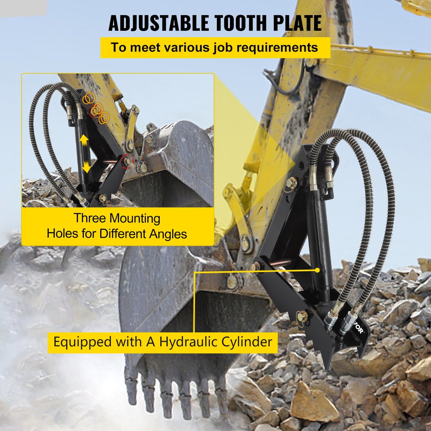 Hydraulic Backhoe Thumb, 45.7cm 1.27cm Thickness Heavy Duty Excavator Thumb, Black Steel Weld On Thumb V952-FCMZ18INDYYYG12MMV0