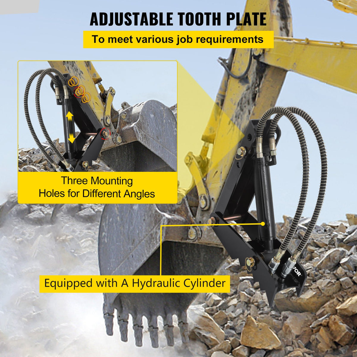 Hydraulic Backhoe Thumb, 45.7cm 1.27cm Thickness Heavy Duty Excavator Thumb, Black Steel Weld On Thumb V952-FCMZ18INDYYYG12MMV0